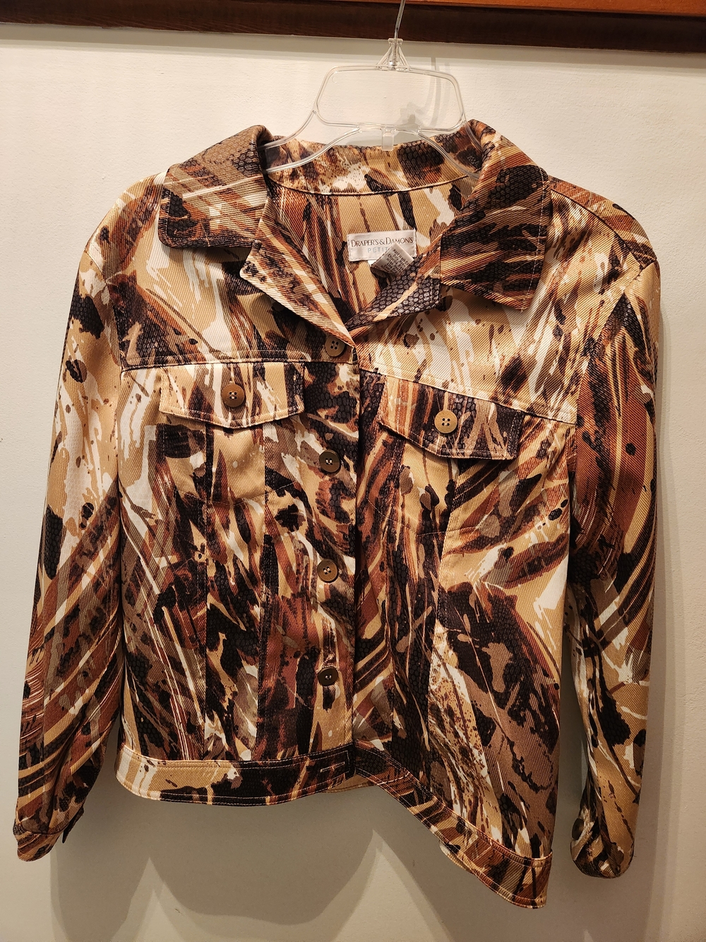Draper's & Damon's Women's Brown Patterned Jean Jacket